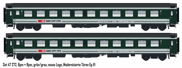 LS Models 47272 - 2pc Passenger Coach Set Bpm + Bpm